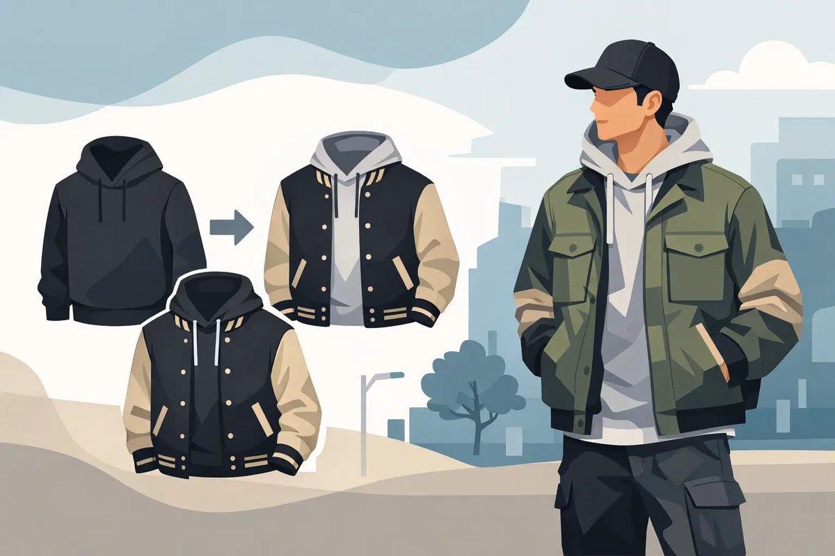 How to Layer Streetwear Jacket Over Hoodie